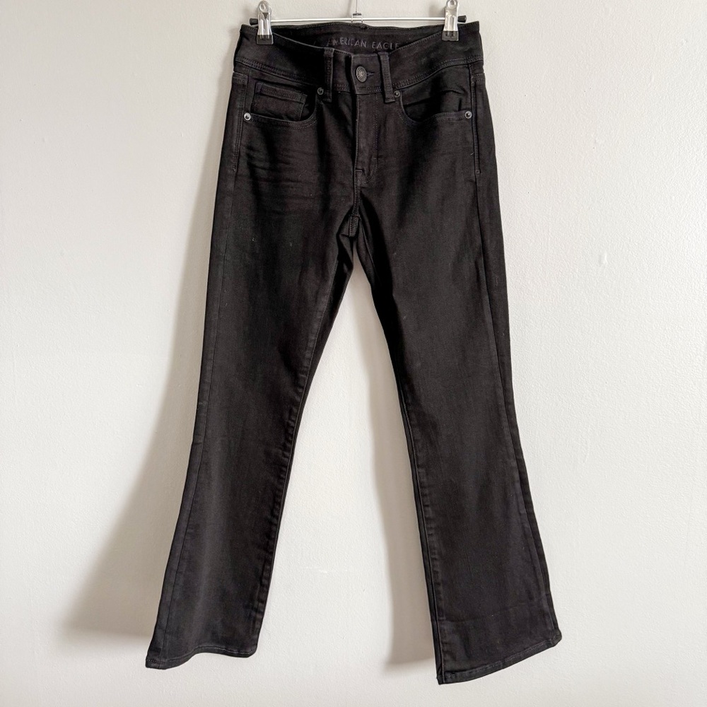 American Eagle Black Next Level Stretch Kickboot Jeans Size 2 Short